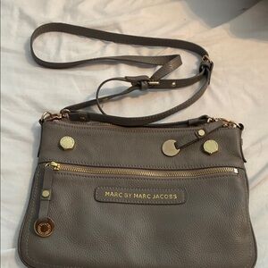 Marc by Marc Jacobs Gray Crossbody Bag with Gold Details